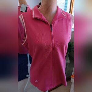 Adidas ClimaLite Pink Zip-Up Polo Tank / Sleeveless Vest NWT – Size L